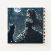 Dark Princess and Cat Spiral Notebook Notizblock (Rückseite)