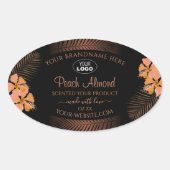 Dark Product Labels Orange Exotic Blume Logo hinzu Ovaler Aufkleber (Vorderseite)