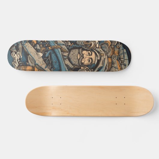 Dark psychedelic Captain Nemo Skateboard (Horizontal)