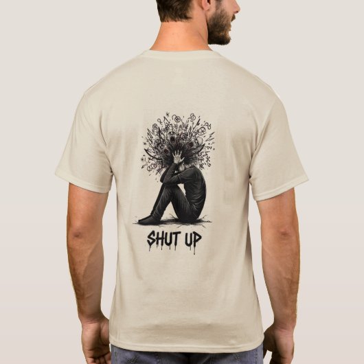 Dark Psychological Horror Tee - Shut Up (Rückseite)