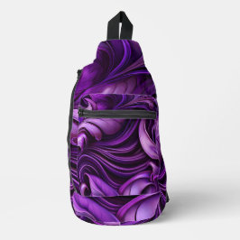 DARK PURPLE ABSTRACT SWIRLS CROSSBODY BAG
