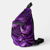 DARK PURPLE ABSTRACT SWIRLS CROSSBODY BAG (Rechte Ecke)