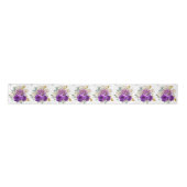 Dark Purple and Gold Elegant Flowers Satinband (Vorderseite)
