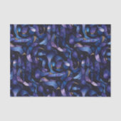 Dark Purple Blue Gold Swirl Watercolor Mosaic Seidenpapier (Vorderseite)