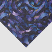 Dark Purple Blue Gold Swirl Watercolor Mosaic Seidenpapier (Ausschnitt)