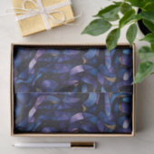 Dark Purple Blue Gold Swirl Watercolor Mosaic Seidenpapier (Geschenk)