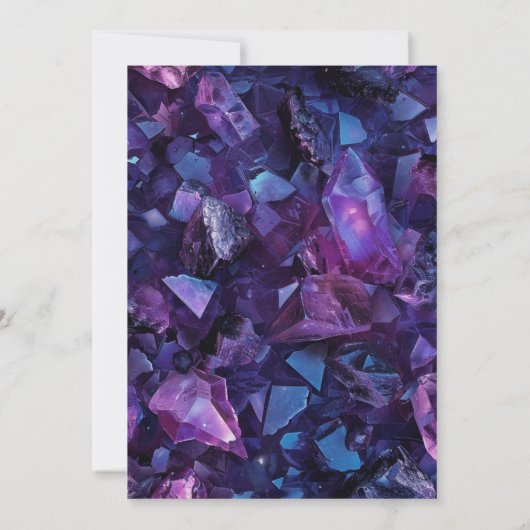 Dark Purple Boho Witch Crystals Black Handfasting Einladung (Rückseite)