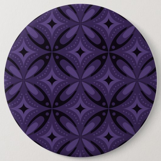 Dark Purple Colored Retro Pattern Button (Vorderseite)