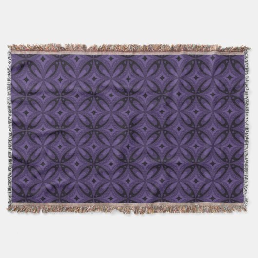 Dark Purple Colored Retro Pattern Decke (Vorderseite)