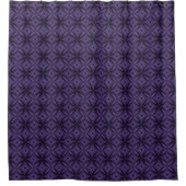 Dark Purple Colored Retro Pattern Duschvorhang (Vorderseite)