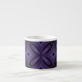 Dark Purple Colored Retro Pattern Espressotasse (Vorderseite)
