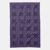 Dark Purple Colored Retro Pattern Geschirrtuch (Vertikal)