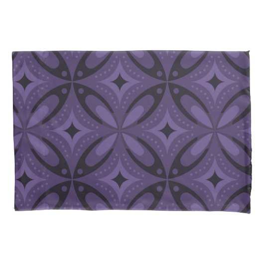 Dark Purple Colored Retro Pattern Kissenbezug (Vorderseite)