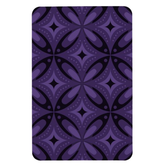 Dark Purple Colored Retro Pattern Magnet (Vertikal)