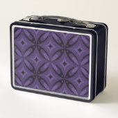 Dark Purple Colored Retro Pattern Metall Brotdose (Rückseite)