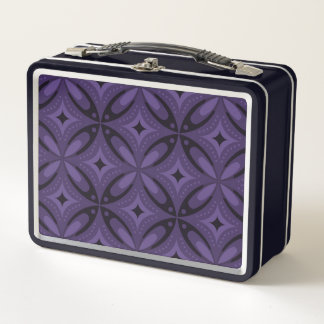 Dark Purple Colored Retro Pattern Metall Brotdose