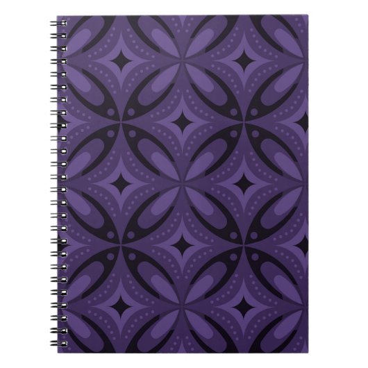 Dark Purple Colored Retro Pattern Notizblock (Vorderseite)