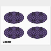 Dark Purple Colored Retro Pattern Ovaler Aufkleber (Blatt)