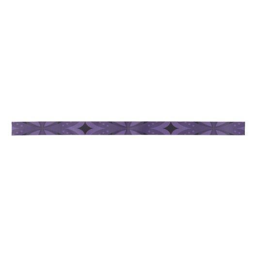 Dark Purple Colored Retro Pattern Satinband (Vorderseite)