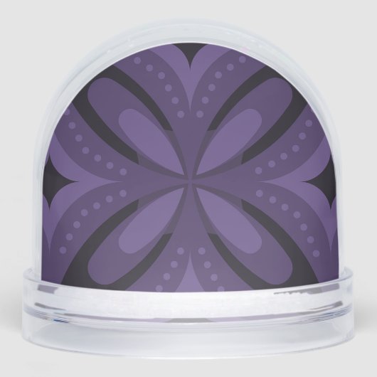 Dark Purple Colored Retro Pattern Schneekugeln (Vorderseite)