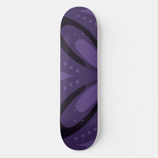 Dark Purple Colored Retro Pattern Skateboard (Vorderseite)