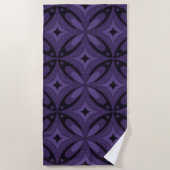 Dark Purple Colored Retro Pattern Strandtuch (Vorderseite)