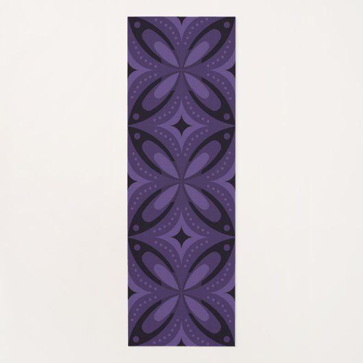 Dark Purple Colored Retro Pattern Yogamatte (Vorderseite)