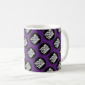 Dark Purple Custom logo business pattern employee Kaffeetasse (VorderseiteRechts)