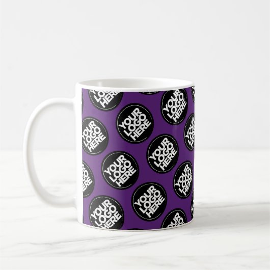 Dark Purple Custom logo business pattern employee Kaffeetasse (Links)