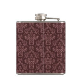 Dark Purple Damask Pattern Flachmann (Rückseite)