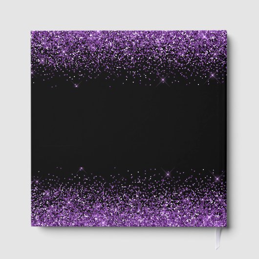 Dark Purple Dress Faux Glitter Quinceanera Gästebuch (Rückseite)