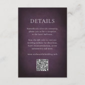 Dark Purple Fine Art Floral Elegant Wedding Begleitkarte (Vorderseite)