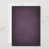 Dark Purple Fine Art Floral Elegant Wedding Einladung (Rückseite)