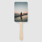 Dark Purple Fine Art Floral Elegant Wedding Fächer (Rückseite)