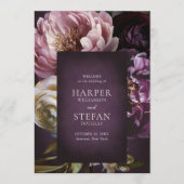 Dark Purple Fine Art Floral Elegant Wedding Programm (Vorderseite)