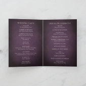 Dark Purple Fine Art Floral Elegant Wedding Programm (Innenseite)