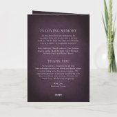 Dark Purple Fine Art Floral Elegant Wedding Programm (Rückseite)