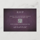 Dark Purple Fine Art Floral Elegant Wedding RSVP Karte (Vorderseite)
