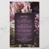 Dark Purple Fine Art Floral Wedding Menu (Vorderseite)