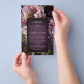 Dark Purple Fine Art Floral Wedding Menu Flyer (Handgriff)