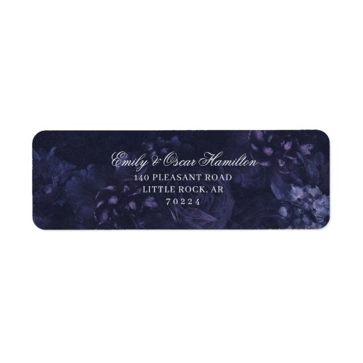 Dark Purple Floral Gothic Boho Return Address (Vorne)