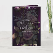 Dark Purple Floral Mason Jar QR Code Moody Wedding Einladung (Vorderseite)