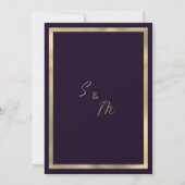 Dark purple gold luxury glitter drip Save the Date Einladung (Rückseite)