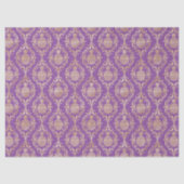 Dark Purple Gold Pineapple Damask  Seidenpapier (Vorderseite)