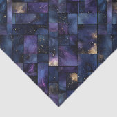 Dark Purple Gold Watercolor Mosaic Stained Glass Seidenpapier (Ausschnitt)