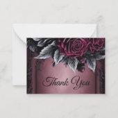 Dark purple Gothic AlternativeHalloween wedding Mitteilungskarte (Vorderseite)