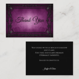 Dark purple Gothic AlternativeHalloween wedding Mitteilungskarte