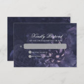 Dark Purple Gothic Boho Floral Wedding RSVP Karte (Vorne/Hinten)