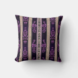 Dark Purple Gothic Damask Pillow Victorian Gothic Kissen