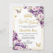 Dark Purple Lilac Blush Floral Roses Sweet 16 Einladung (Vorderseite)